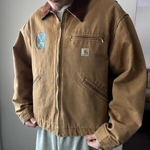 Vintage Carhartt Detroit J01 BRN Blanket Lined Canvas Workwear Jacket Size 48